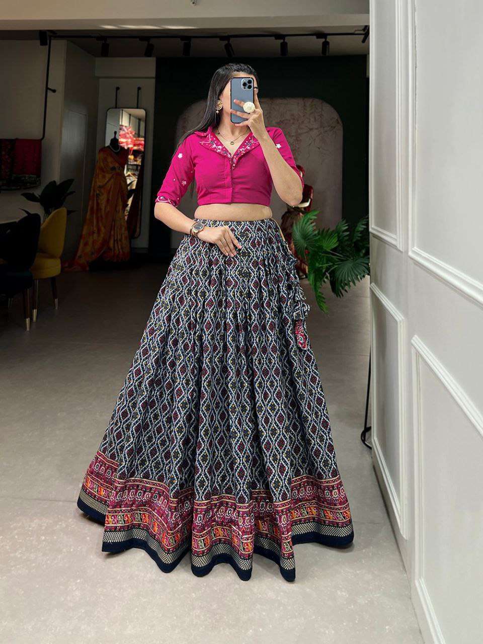 Women's Printed Ethnic Lehenga Choli Set with Embroidered Blouse ? Stylish Festive Wear - Image 5